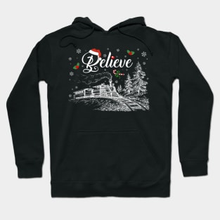 Christmas Believe North Pole Polar Express All Abroad Xmas Hoodie